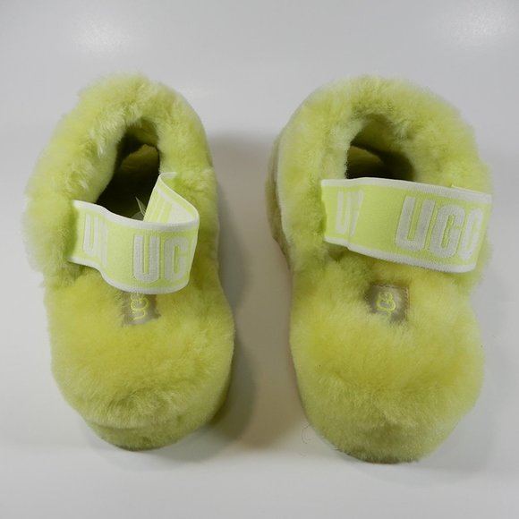 UGG Fluff Yeah Poppy Slide Platform SLIPPERS Size 7 38 Pollen Lime Yellow NEW - Picture 5 of 10